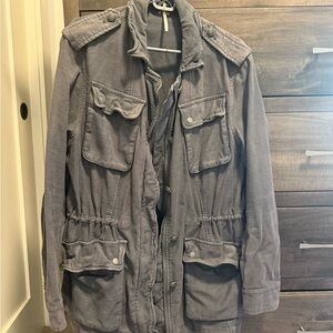 Free People Gray Utility Jacket